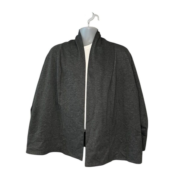 Motto Essentials Women's 3X Open Front Cardigan Cape Heathered Gray - Picture 1 of 5